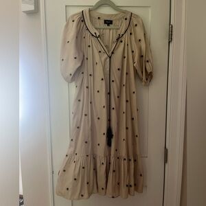 MAAC LONDON Women’s size small Cream Dress with Black Polka Dots